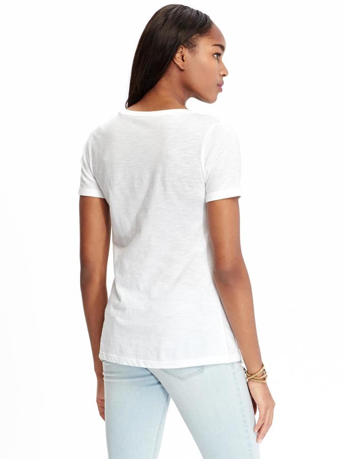 Old Navy Women's VNeck Graphic Tees ShopStyle Tshirts