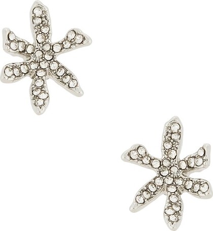 Lele Sadoughi Pave Water Lily Stud Earrings