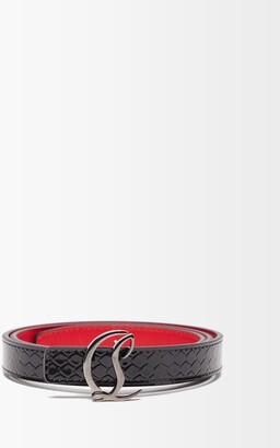 CL Logo - Belt - Perforated calf leather Loubinthesky - Black