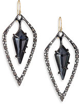 Thumbnail for your product : Alexis Bittar Miss Havisham Kinetic Gun Hematite & Crystal Long Kite Orbit Drop Earrings