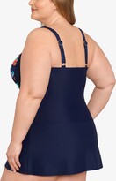 Thumbnail for your product : Swim Solutions Plus Size Tummy-Control Twist-Bra Skater Swimdress, Created for Macy's