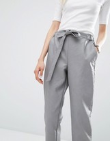 Thumbnail for your product : ASOS Leather Look Joggers with Tie