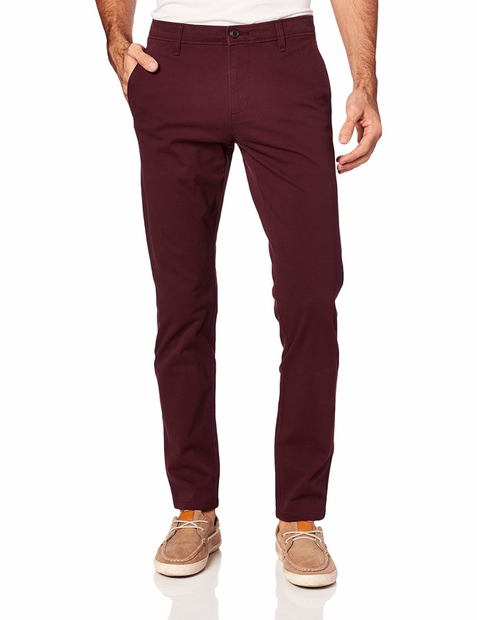 burgundy chinos mens