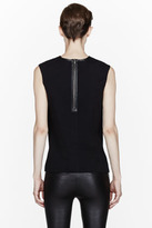 Thumbnail for your product : Helmut Lang Black leather-trimmed Ravel Tank Top