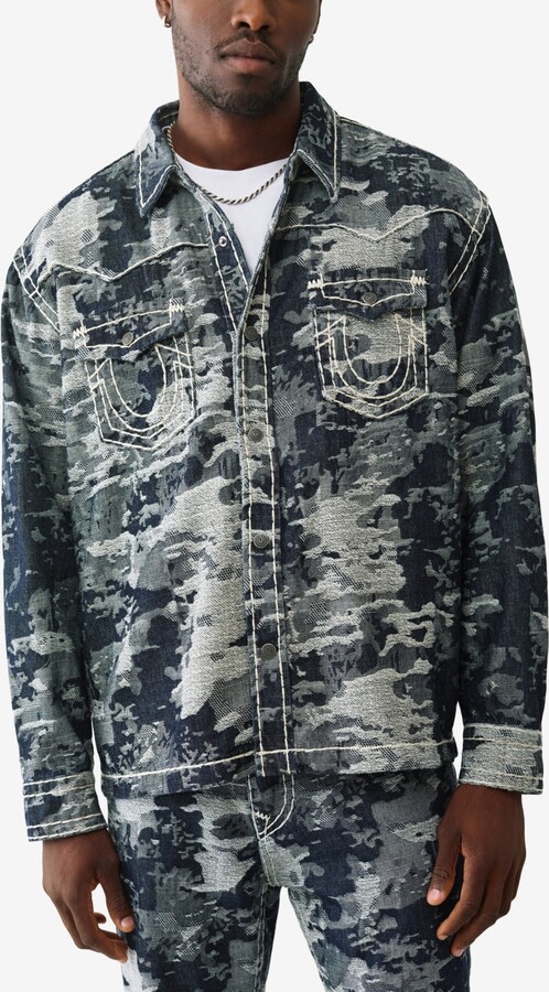 True Religion Men's Long-Sleeve Jacquard Western Super-t Shirt