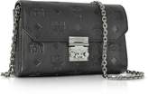 Thumbnail for your product : MCM Millie Black Monogrammed Leather Small Flap Crossbody Bag