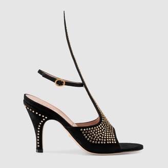 Gucci Suede sandal with crystals