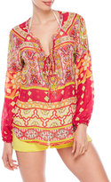 Thumbnail for your product : Hale Bob Lace-Up Notch Neck Silk Tunic