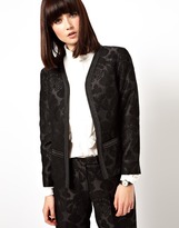 Thumbnail for your product : ASOS Blazer in Jacquard with Embellished Lapel