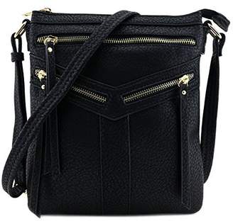 Isa Belle Isabelle Double Compartment Crossbody Bag with Zipper Accent
