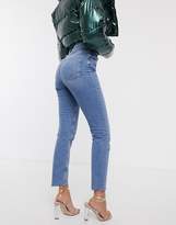 Thumbnail for your product : ASOS Design Farleigh High Waist Slim Mom Jeans In Pretty Bright Mid Wash