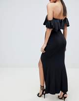 Thumbnail for your product : ASOS Design DESIGN Slinky Maxi Skirt With Split And Front Ruffle