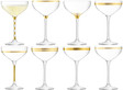 Barware-lsa international deco assorted gold champagne saucers set of 8