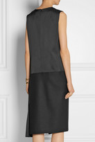 Thumbnail for your product : Victoria Beckham Paneled duchesse-satin and wool-blend dress