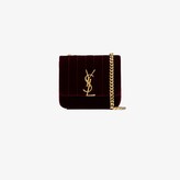 Thumbnail for your product : Saint Laurent burgundy Vicky small velvet cross body bag