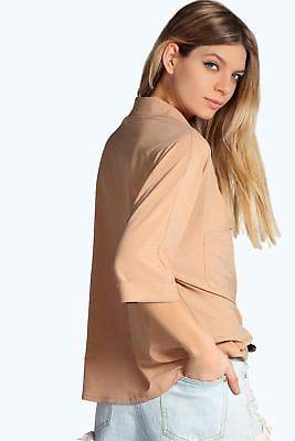 boohoo NEW Womens Revere Collar Oversized Shirt in Polyester