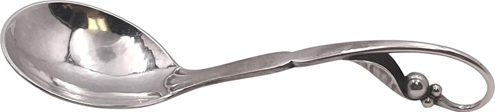 Georg Jensen Hammered Sterling Silver Pea In Pod Sugar Serving Spoon #21