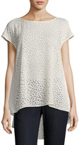 Thumbnail for your product : Eileen Fisher Confetti Laser-Cut Silk Top