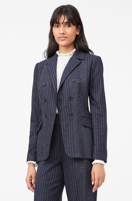 Rebecca Taylor Tailored Mixed Pinstripe Suiting Blazer