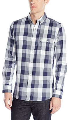 French Connection Men's Lifeline Karate Check Long Sleeve Button Down Shirt