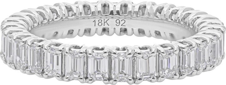 Spectrum Jewels Certified 14 Karat White Gold 2.36ct Octagon Cut Diamond Anniversary Band Ring