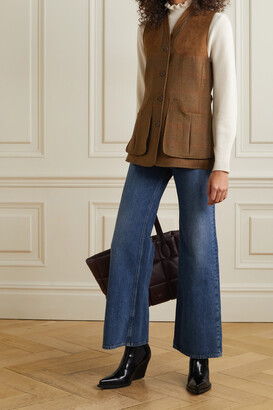 JAMES PURDEY & SONS Faux Suede-trimmed Wool-blend Tweed Vest - Brown -  ShopStyle