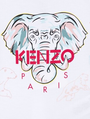 Kenzo Kids elephant-print short-sleeve T-shirt