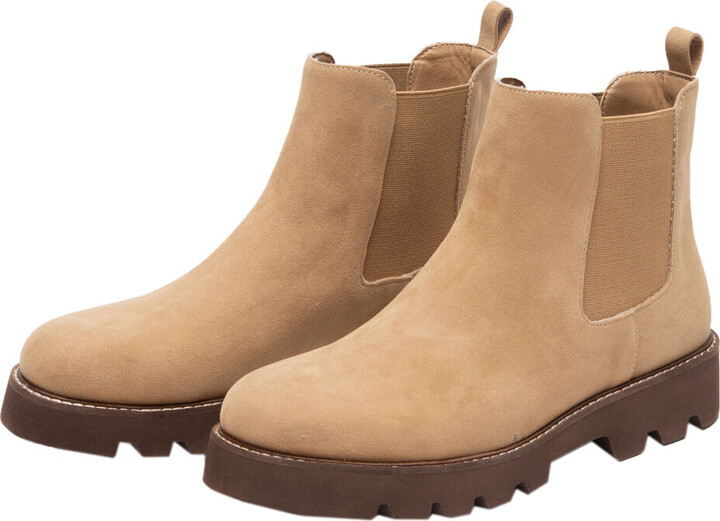 Free Soul Co OASIS SOCIETY Womens Tan Flat Chelsea Boots - ShopStyle