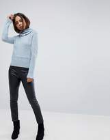 Thumbnail for your product : Lost Ink Petite High Neck Jumper With Frill Collar