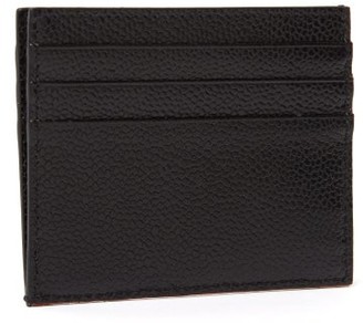 Thom Browne Tricolour-trimmed Textured-leather Card Holder - Black