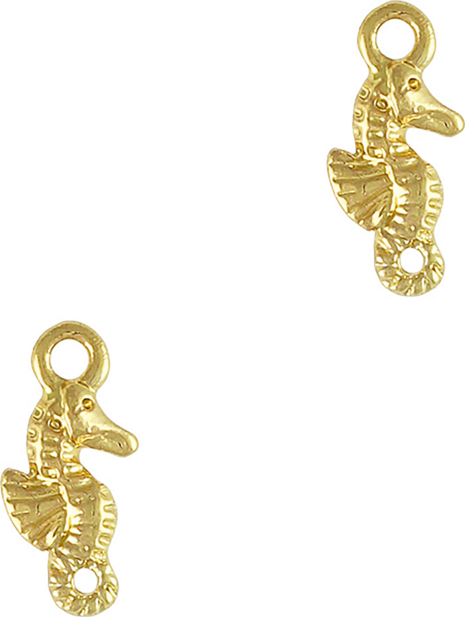 2215 Daily Charme Nail Art Charms Seahorse Dangle Charm Gold