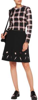 Markus Lupfer Embroidered Neoprene-Jersey Mini Skirt
