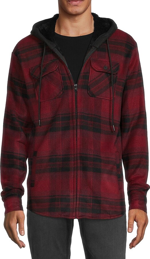 Distortion Plaid Faux Shearling Lined Shacket ShopStyle Jackets