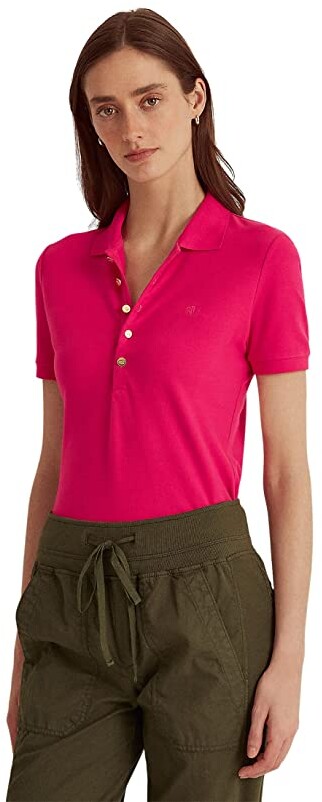 Buy Polo Ralph Lauren Women Pink Slim Fit Stretch Polo Shirt
