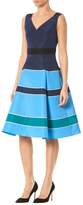 Thumbnail for your product : Carolina Herrera Striped Silk V-Neck A-Line Dress