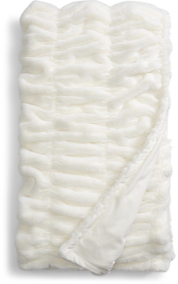 Nordstrom at Home Ruched Faux Fur Throw Blanket
