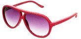 Thumbnail for your product : Linda Farrow Luxe Snakeskin Aviator Sunglasses