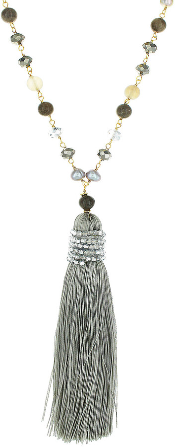 Standard Size GINGER SNAP Silver-Tone Tassel Necklace SN92-31 