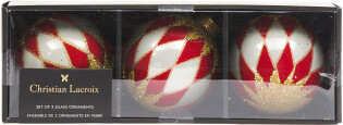 TJMAXX Set Of 3 Glass Harlequin Ornaments