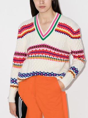 Mira Mikati V-neck intarsia sweater