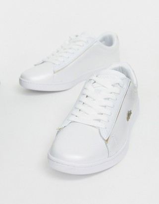 Lacoste Carnaby Evo 118 Trainers White With Gold Trims