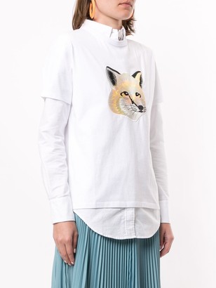MAISON KITSUNÉ embroidered fox T-shirt
