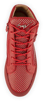 Thumbnail for your product : Giuseppe Zanotti Men's Studded Leather Mid-Top Sneaker, Red