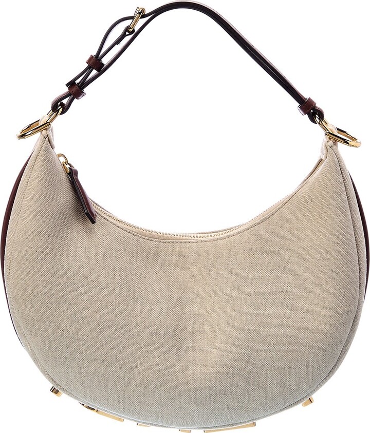 Fendi Fendigraphy Small Canvas & Leather Hobo Bag - ShopStyle