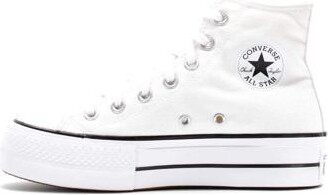Converse Chuck Taylor All Star Lift Clean HIGH TOP Sneaker, White/Black/White, 9