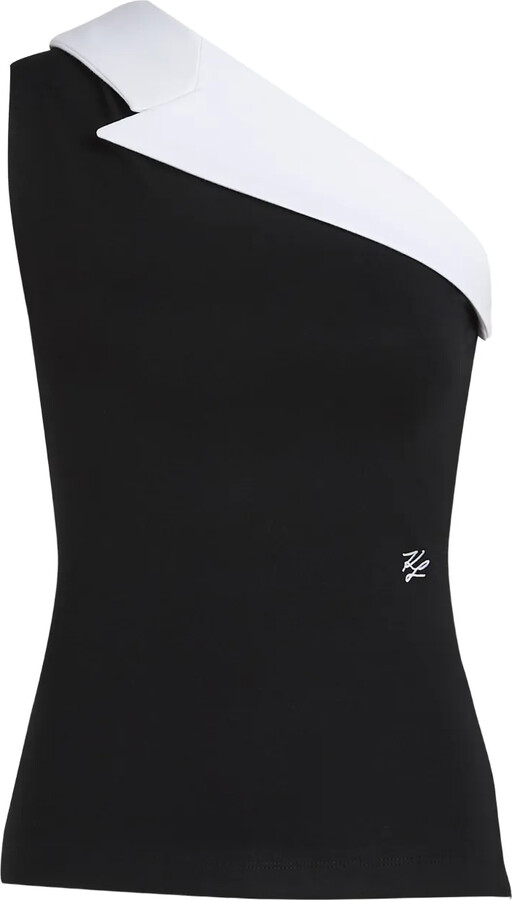 Karl Lagerfeld Paris Asymmetric-Lapel Top