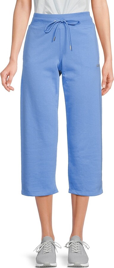 Mini Stud Logo Cropped Wide-Leg Pants