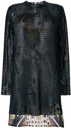 Roberto Cavalli perforated layered dress
