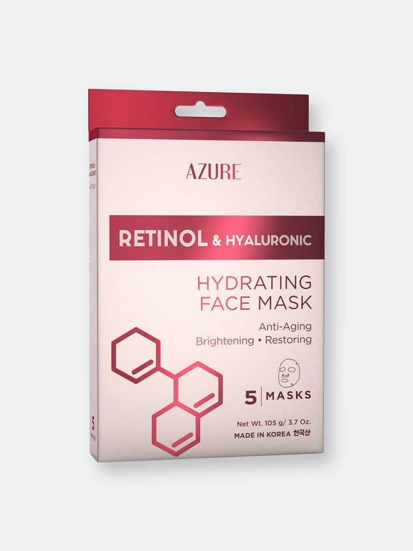 Azure Skincare Retinol And Hyaluronic Hydrating Sheet Face Mask 5 Pack