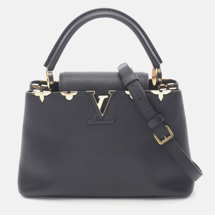 Louis Vuitton Capucine PM Black Taurillon Leather Shoulder Handbag